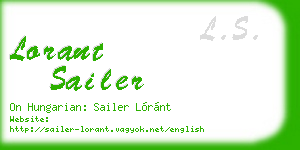 lorant sailer business card